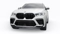 Berlin. Germany. June 10, 2022. White BMW X6M Competition III 2020 F96 on a white background. 3d model of a sports SUV Royalty Free Stock Photo