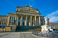 Berlin Germany, Konzerthaus entrance and square fountain panorama