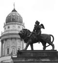 Lion and angel sculpture Royalty Free Stock Photo