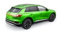 Berlin. Germany. March 11, 2024. Audi Q4 e-tron 2022. Light green modern electric SUV on a white background. A new