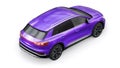 Berlin. Germany. March 11, 2024. Audi Q4 e-tron 2022. Violet modern electric SUV on a white background. A new advanced