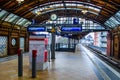 BERLIN, GERMANY, MARCH 12, 2015: detail of old style looking train platform at hackescher markt train station....IMAGE