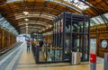 BERLIN, GERMANY, MARCH 12, 2015: detail of old style looking train platform at hackescher markt train station....IMAGE