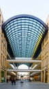 BERLIN, GERMANY, MARCH 12, 2015: giant shopping mall with high glass ceiling and huge arcade situated on the opposite