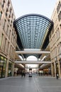 BERLIN, GERMANY, MARCH 12, 2015: giant shopping mall with high glass ceiling and huge arcade situated on the opposite