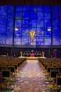 BERLIN, GERMANY, MARCH 12, 2015: interior of the new kaiser wilhelm gedachtniskirche, built next to the one, which was