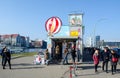 BERLIN, GERMANY, MARCH 12, 2015: people are admiring wall paintings situated on the east side gallery in berlin....IMAGE