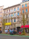 Berlin, Germany - March 01, 2020: People enjoying coffee in a pavement cafe in the Prenzlauer Berg district Royalty Free Stock Photo