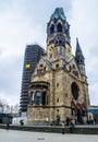 BERLIN, GERMANY, MARCH 12, 2015: people are going to visit ruin of the famous kaiser wilhelm gedachtniskirche which was