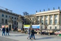 BERLIN, GERMANY, MARCH 12, 2015: people are walking in front of the humboldt unversity in berlin....IMAGE Royalty Free Stock Photo