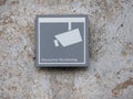 Surveillance Concept: Monitoring Sign At Deutscher Bundestag In Berlin, Germany