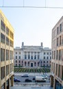 BERLIN, GERMANY, MARCH 12, 2015: view of the bundesrat in berlin taken from the giant shopping mall situated on the