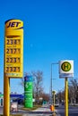 Price board of a gas station with extremely high prices Royalty Free Stock Photo