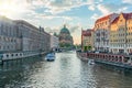 Berlin Cathedral Berliner Dom on Museum island and Spree river at sunset Royalty Free Stock Photo