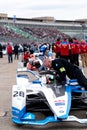 Bmw staff members checking a race car