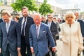 BERLIN, GERMANY - MAY 7, 2019: Charles, Prince of Wales and Camilla, Duchess of Cornwall, in front of Brandenburg Gate