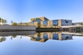 The german chancellery building at river Spree with reflection in early morning Royalty Free Stock Photo