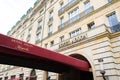 Hotel Adlon Kempinski logo on hotel building near Brandenburg gate in Berlin, Germany