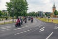 Berlin, Germany - May 28, 2016: Motorcycle parade in Berlin against violance Royalty Free Stock Photo