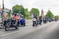Berlin, Germany - May 28, 2016: Motorcycle parade in Berlin against violance Royalty Free Stock Photo