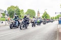 Berlin, Germany - May 28, 2016: Motorcycle parade in Berlin against violance Royalty Free Stock Photo