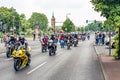 Berlin, Germany - May 28, 2016: Motorcycle parade in Berlin against violance Royalty Free Stock Photo