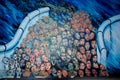 Mural sea of humanity Royalty Free Stock Photo