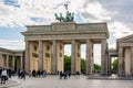 Berlin, Germany - May 2019: People at Brandenburg Gate (Brandenburger Tor) at sunset Royalty Free Stock Photo