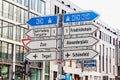 Sign Post with directions to the main points in the City Royalty Free Stock Photo