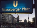 Strausberger Platz U-Bahn station, Berlin, Germany Royalty Free Stock Photo