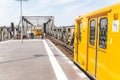 U-bahn metro station with arriving train