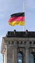 Berlin, Germany. The national flaf on the Reichstag cover