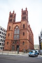 25.01.2018 Berlin, Germany - Neo-Gothic Friedrichswerder Church