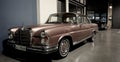 BERLIN, GERMANY - Nov 24, 2020: Brown Oldtimer Mercedes-Benz Classic car Royalty Free Stock Photo