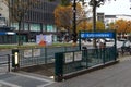 Berlin, Germany - November 9, 2023: Entrance to Kurfuerstendamm subway station in central Berlin Royalty Free Stock Photo