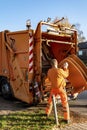 A garbage truck used to collect and shred bulky items from households. Royalty Free Stock Photo