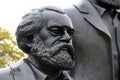 Berlin, Germany - November 9, 2023: Monument to Karl Marx and Friedrich Engels in Marx-Engels-Forum in central Berlin