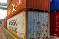 Railway containers and other rolling stock at the Berlin Westhaf