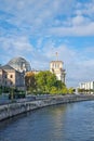 Berlin, Germany, October 1, 2022: view of the Bundestag building in Berlin from the Spree river. Royalty Free Stock Photo
