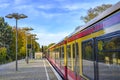 Departing train of the Berlin S-Bahn at a station in Berlin-Lichtenrade