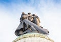 BERLIN, GERMANY - OCTOBER 02, 2016: Monument to Soviet soldier holding at the hands German child at Soviet War Memorial Royalty Free Stock Photo