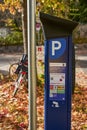 Parking ticket machine to pay for a temporary parking space Royalty Free Stock Photo