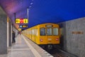 Berlin, Germany, October 2, 2022: The train leaves from the metro station in Berlin.