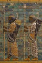 Berlin, Germany: Pergamon Museum, Ishtar Gate of Babylon, two warriors