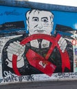 BERLIN, GERMANY - SEPTEMBER 15: Berlin Wall graffiti seen on SEPTEMBER 15, 2014, Berlin, East Side Gallery. It`s a 1.3 Royalty Free Stock Photo