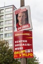 BERLIN, GERMANY - SEPTEMBER 1, 2017: Election posters of MLPD and Die Linke parties before 2017 Federal electio