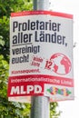 BERLIN, GERMANY - SEPTEMBER 1, 2017: Election posters of MLPD party before 2017 Federal electio