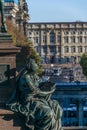 BERLIN, GERMANY - SEPTEMBER 26, 2018: Focus in one side of the Equestrian Statue of Frederick William IV of Prussia made