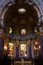 BERLIN, GERMANY, SEPTEMBER 29, 2019 : Inside Berlin Cathedral. Decorations of church Royalty Free Stock Photo