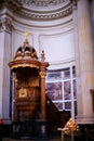 BERLIN, GERMANY, SEPTEMBER 29, 2019 : Inside Berlin Cathedral. Decorations of church Royalty Free Stock Photo